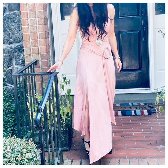 Gorgeous Rose Tank belted Asymmetrical Hem dress - Picture 8 of 9